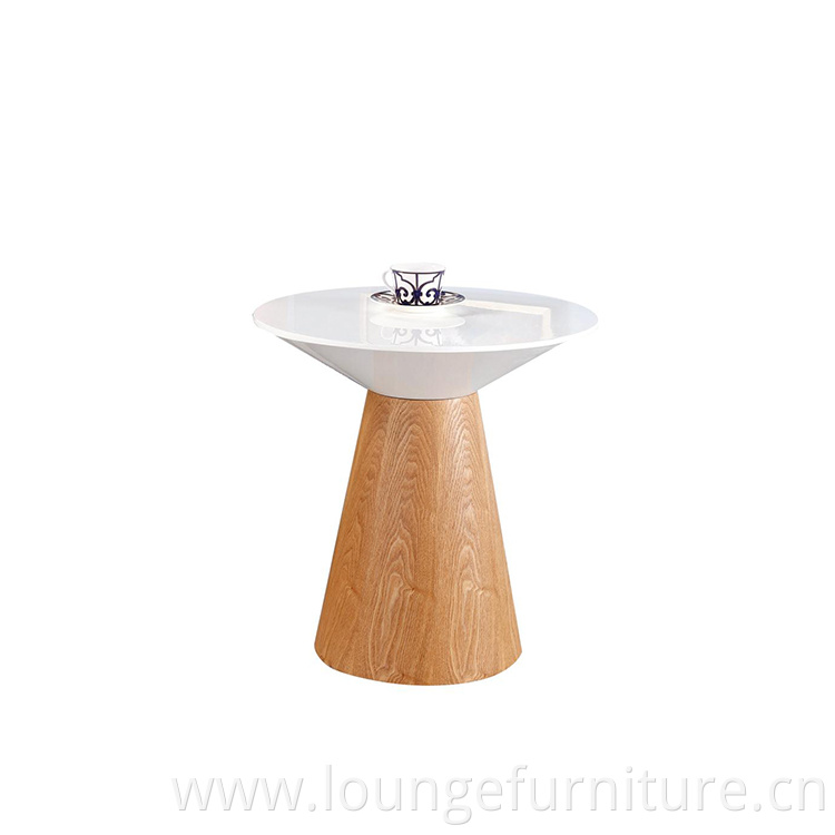 Simple design white round table top MDF veneer center coffee table